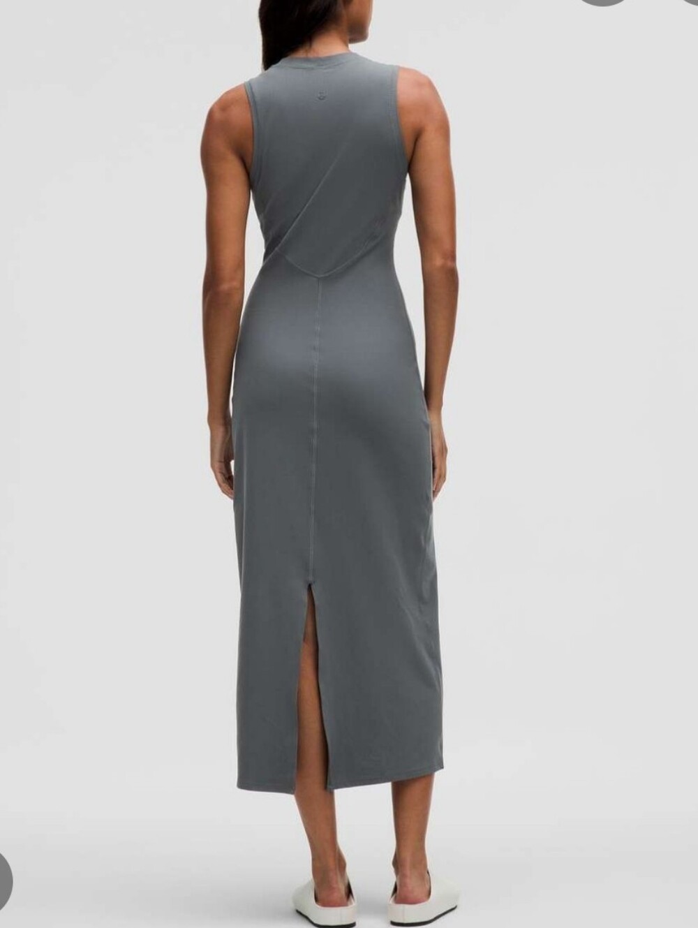 lululemon all aligned ribbed midi dress Size 10 Gray Blue Color